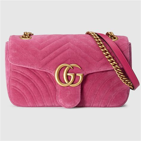 pink velvet gucci bag|Gucci velvet bag large.